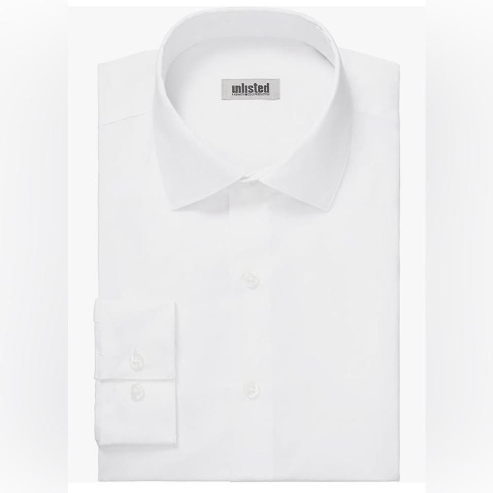 UNLISTED Men's Dress Shirt Slim Fit Solid, NWOT, 15-15.5, 34/35